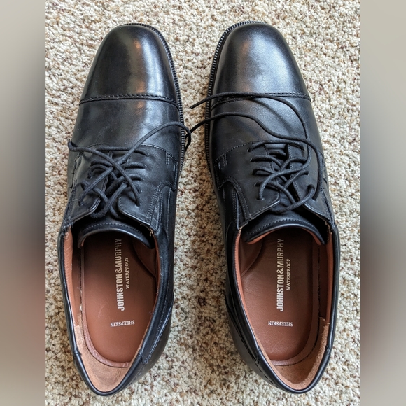 Black toe cap dress shoes 12M - Picture 6 of 7